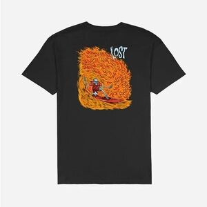 Lost flip T Black Graphic T-Shirt